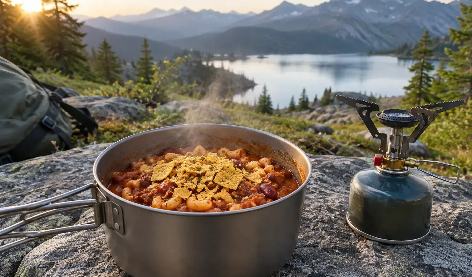 Backpacking Chili Mac with Textured Soy Protein, Tomato Powder and Cheddar