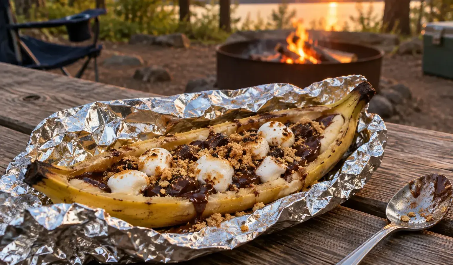 Campfire Banana Boats Kids Love, with Chocolate, Peanut Butter and Graham Crunch