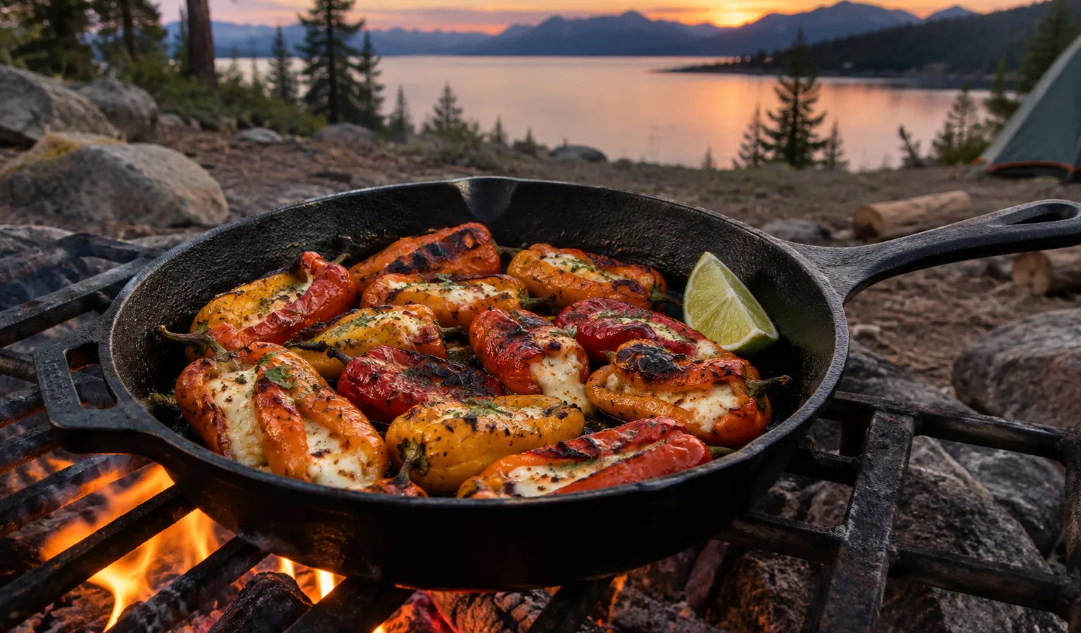 Campfire Cheddar Jalapeño Stuffed Mini Sweet Peppers