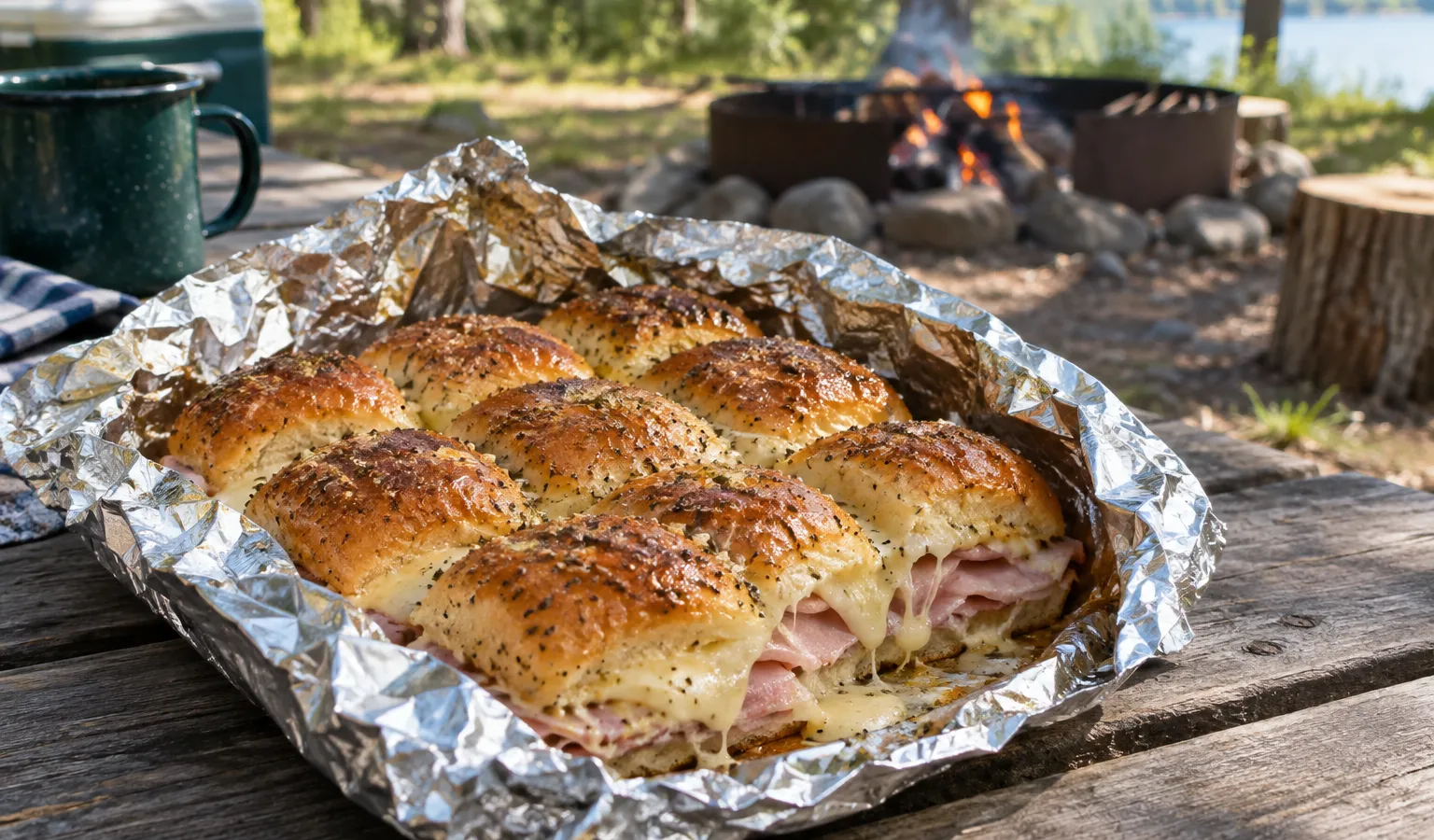 Campfire Ham and Swiss Foil-Packet Sliders