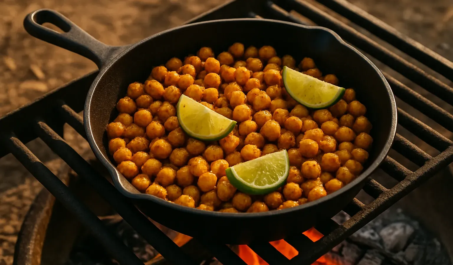Campfire Skillet Smoky Spiced Chickpeas