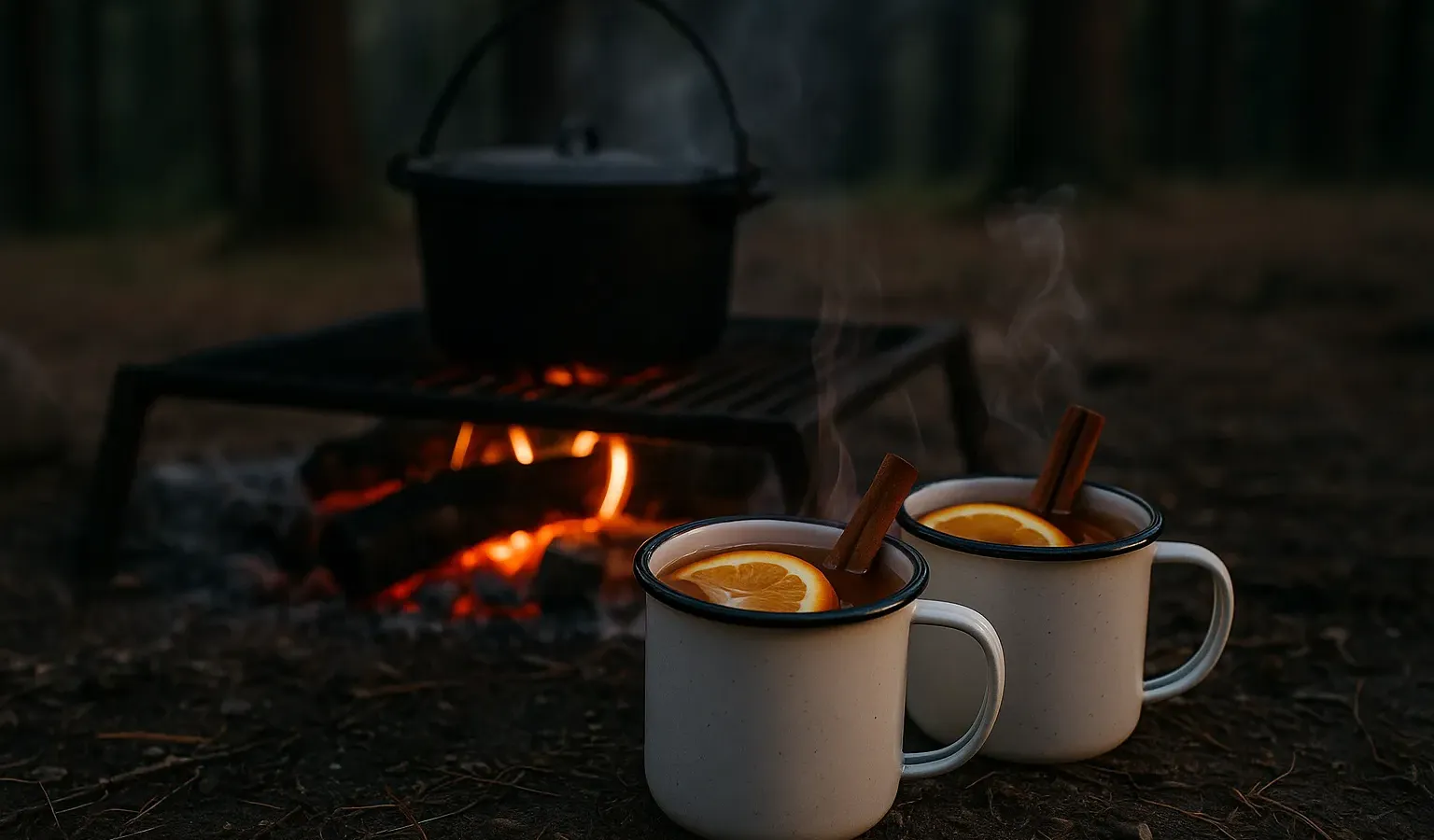 Campfire Spiced Apple Cider with Orange and Cinnamon