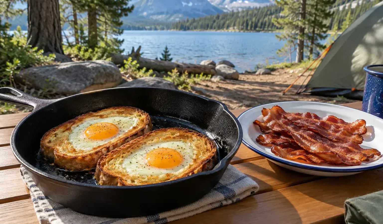 Cast-Iron Bacon Egg-in-a-Hole Toast