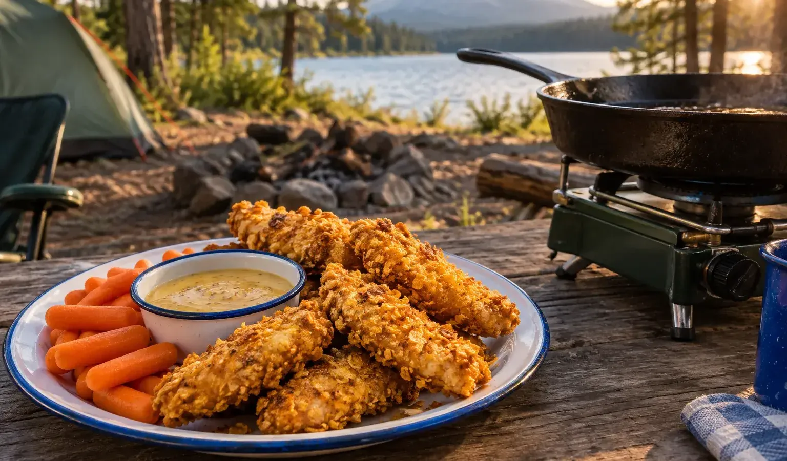 Cast-Iron Cornflake Chicken Tenders for Kids, with Honey-Mustard Dip