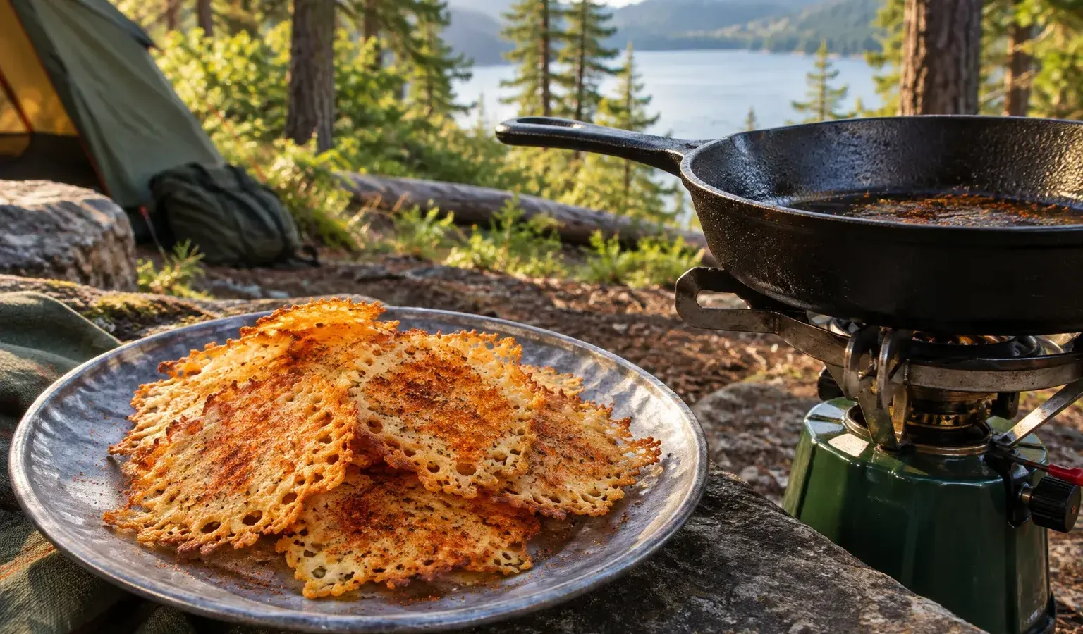 Cast Iron Crispy Parmesan Cheese Crisps with Smoked Paprika