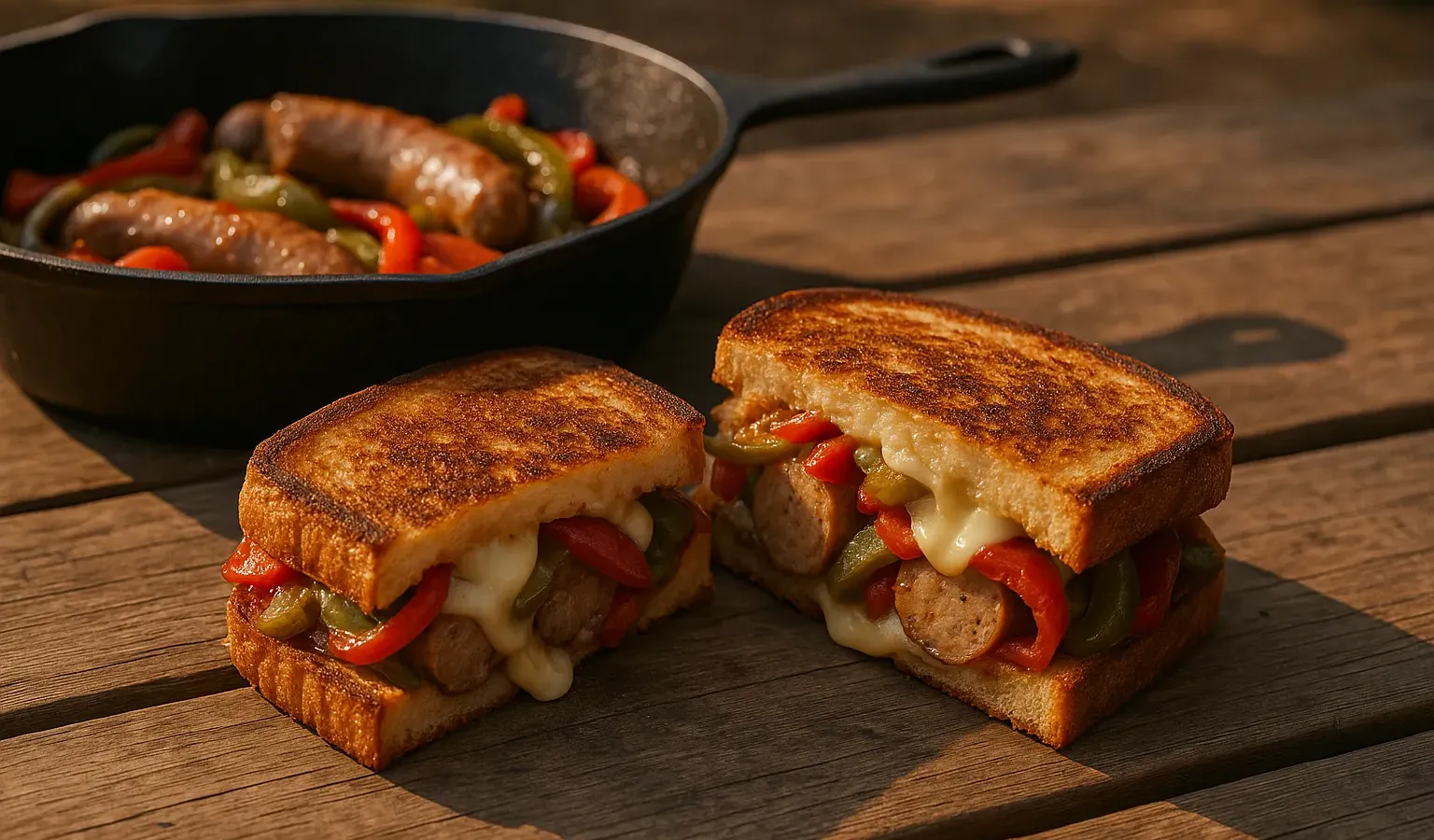 Cast-Iron Italian Sausage and Pepper Melts