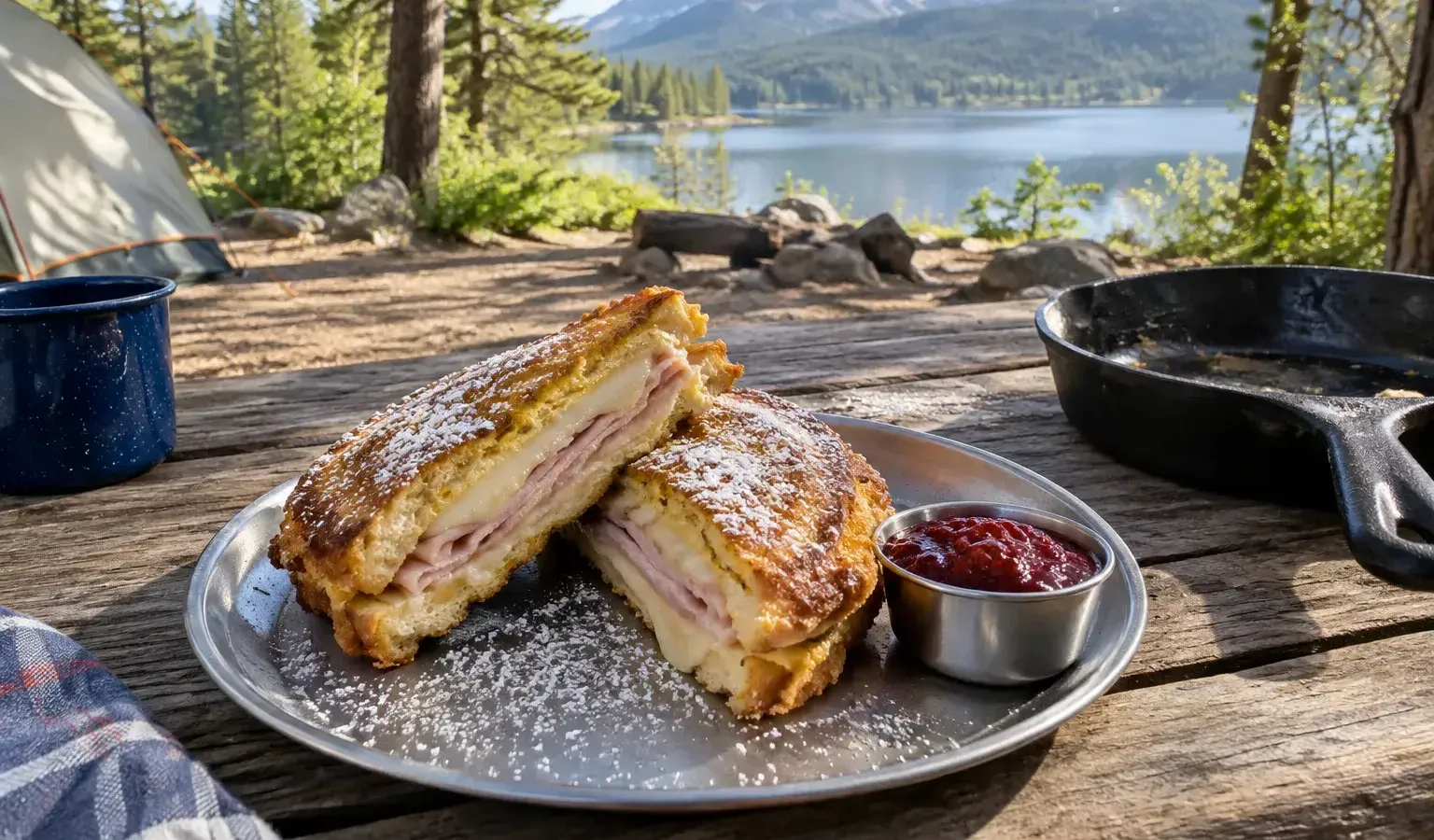 Cast-Iron Monte Cristo Sandwiches with Raspberry Jam for Camp Brunch