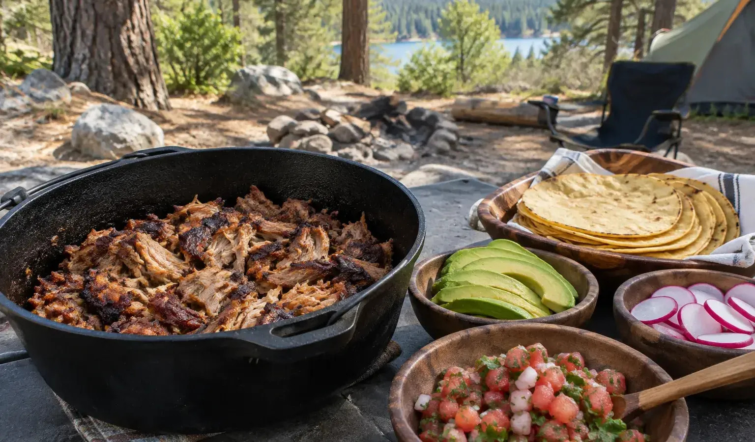Dutch Oven Mexican Carnitas Tacos with Orange, Lime and Fresh Pico