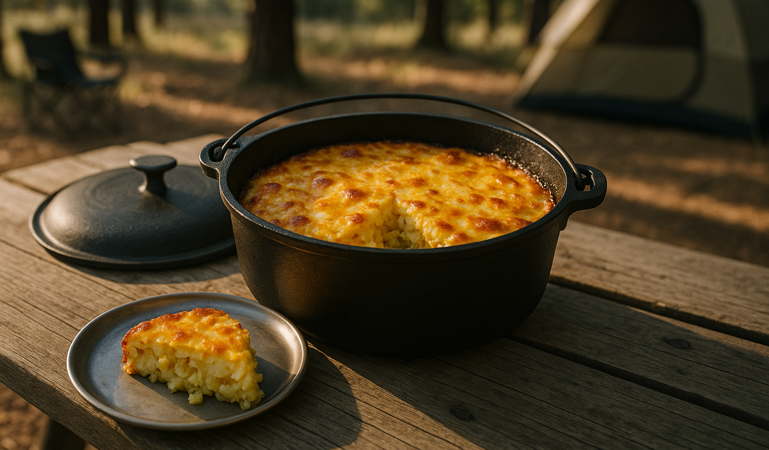 Dutch Oven Sausage, Potato and Egg Breakfast Bake