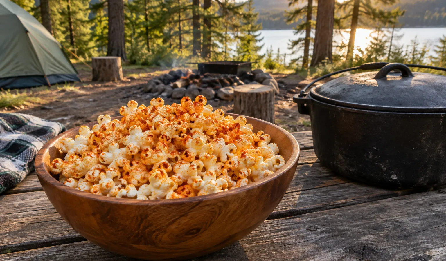 Dutch Oven Smoked Paprika Garlic Butter Popcorn