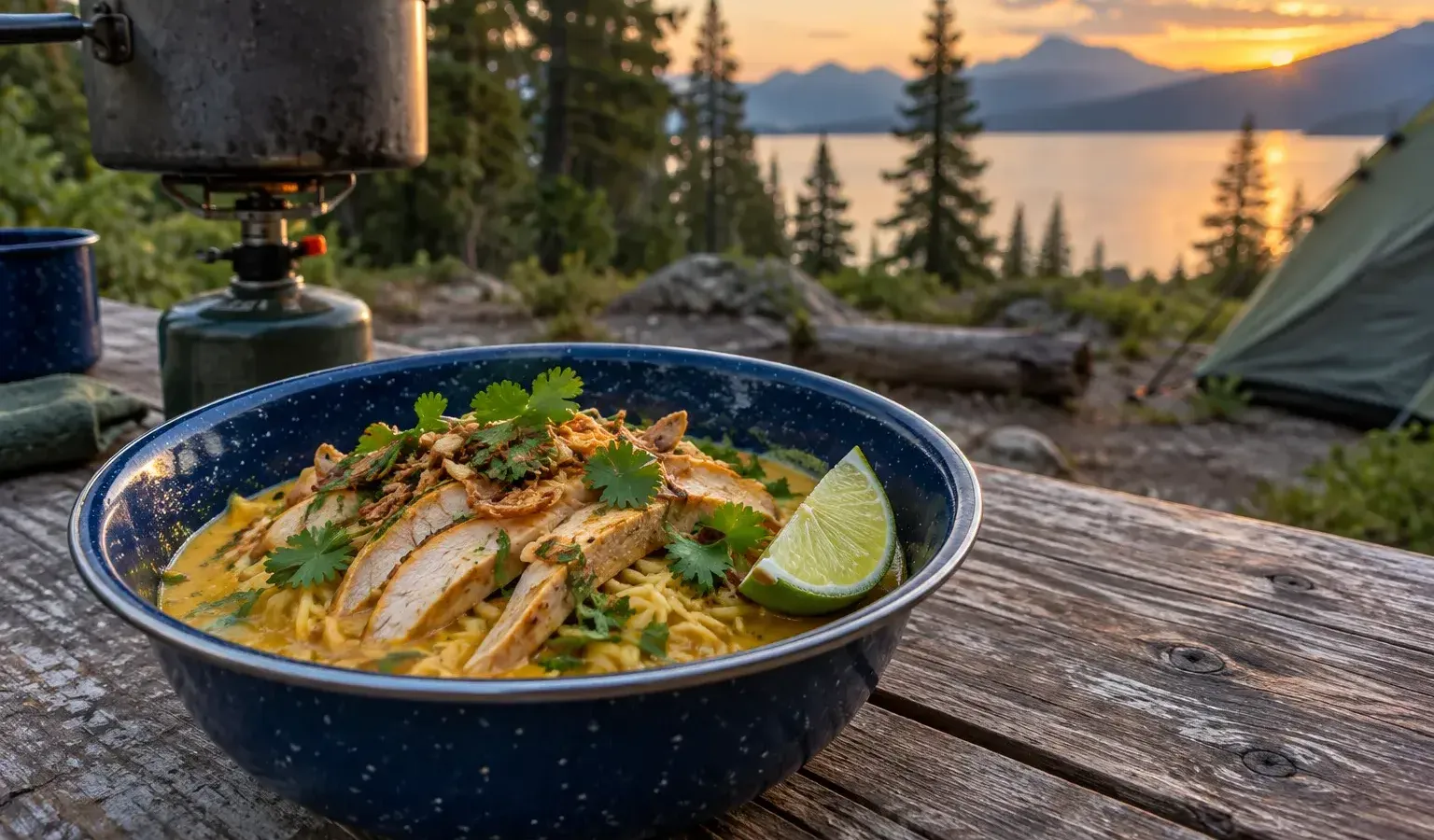 Just-Add-Water Camp Khao Soi-Style Coconut Curry Noodles with Crispy Shallots