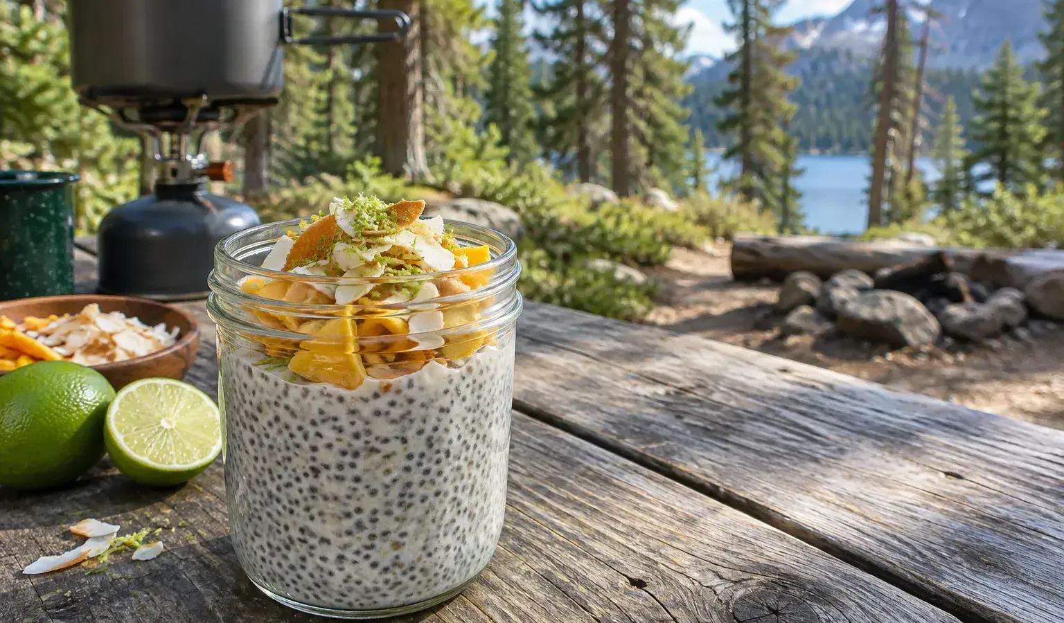 Just-Add-Water Coconut Mango Chia Pudding Jars
