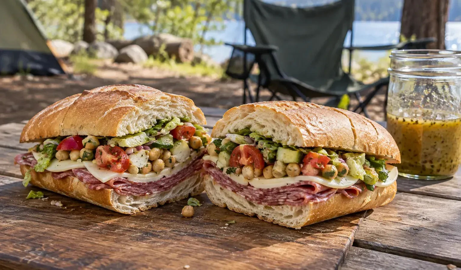 No-Cook Italian Chopped Salad Hoagies with Pepperoncini Vinaigrette