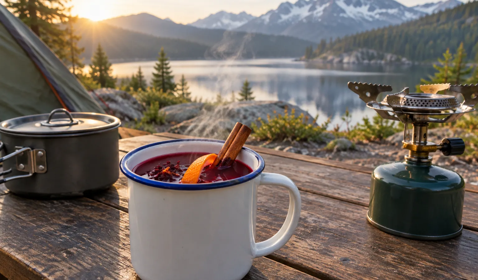 One-Burner Hot Hibiscus Ginger Tea with Orange and Cinnamon