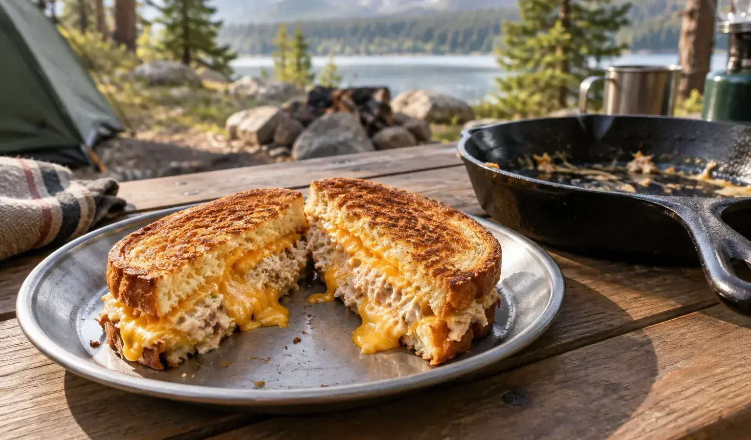 Cast-Iron Tuna Melts with Cheddar and Dill Pickle